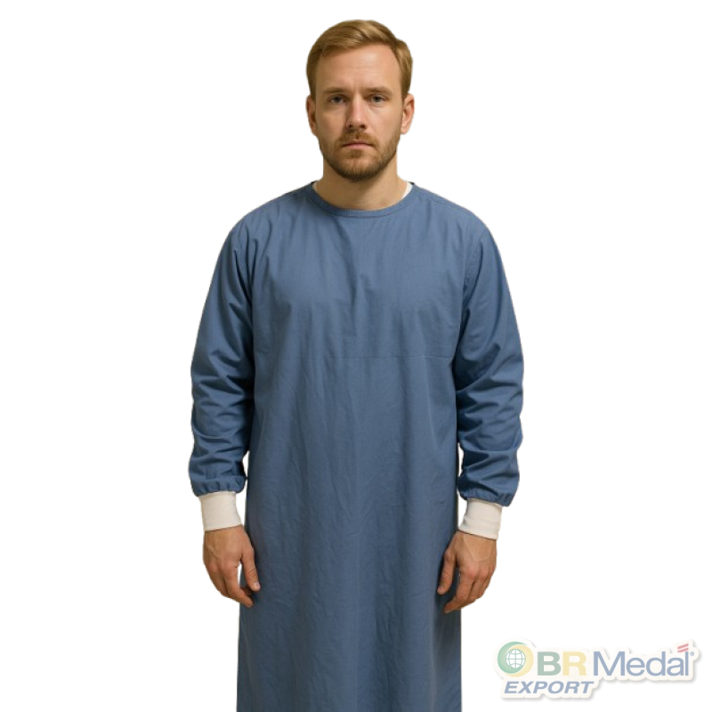 Avental ou capote cirúrgico em brim hospitalar - Unisex - Imagem 6