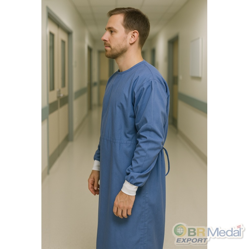 Avental capote cirúrgico com Opa em brim hospitalar - Imagem 4