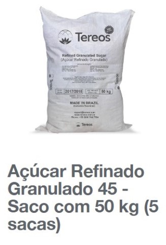 Açúcar Refinado Granulado Icumsa 45 - sacos de 50 kgs