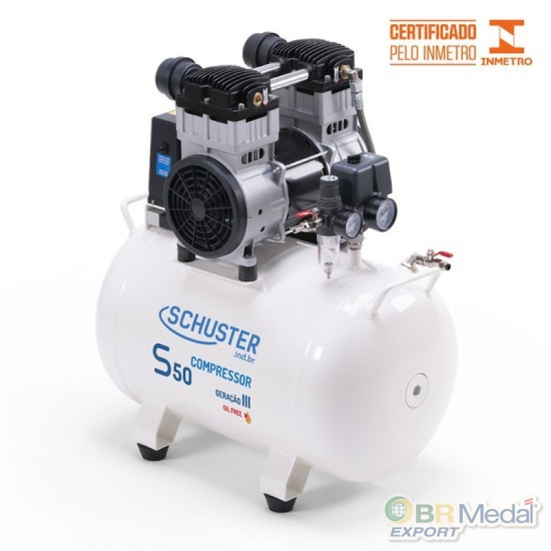 Compressor silencioso isento de óleo - 3 consultórios Schuster S50 – 2,0HP